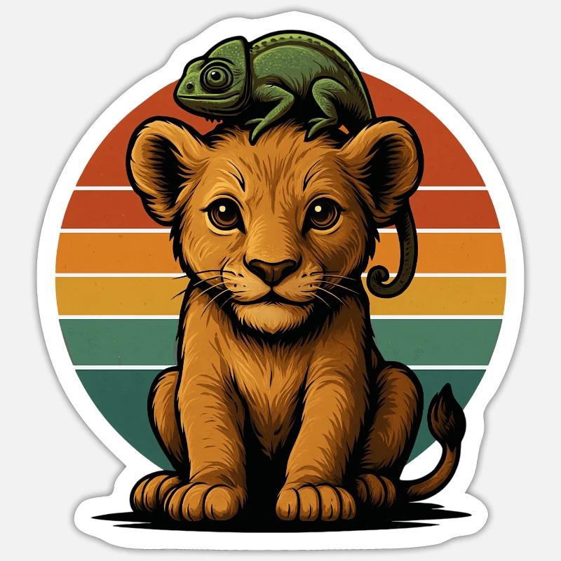 Leo Young Chameleon - Sticker size S (10 x 10 cm) - white matte