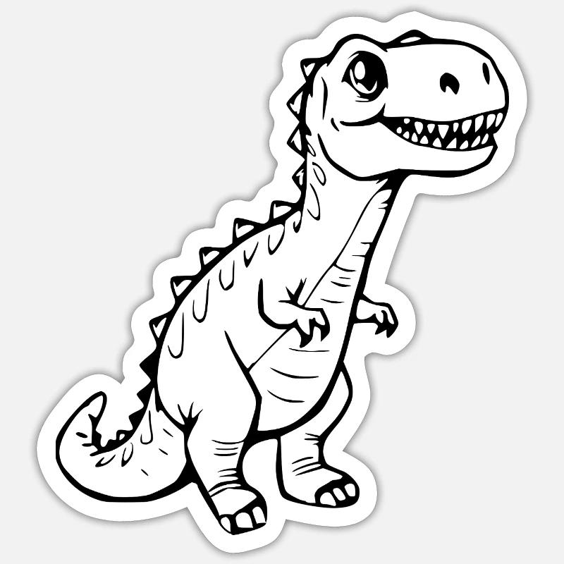 Dinosaur black - Sticker size S (10 x 10 cm) - white matte