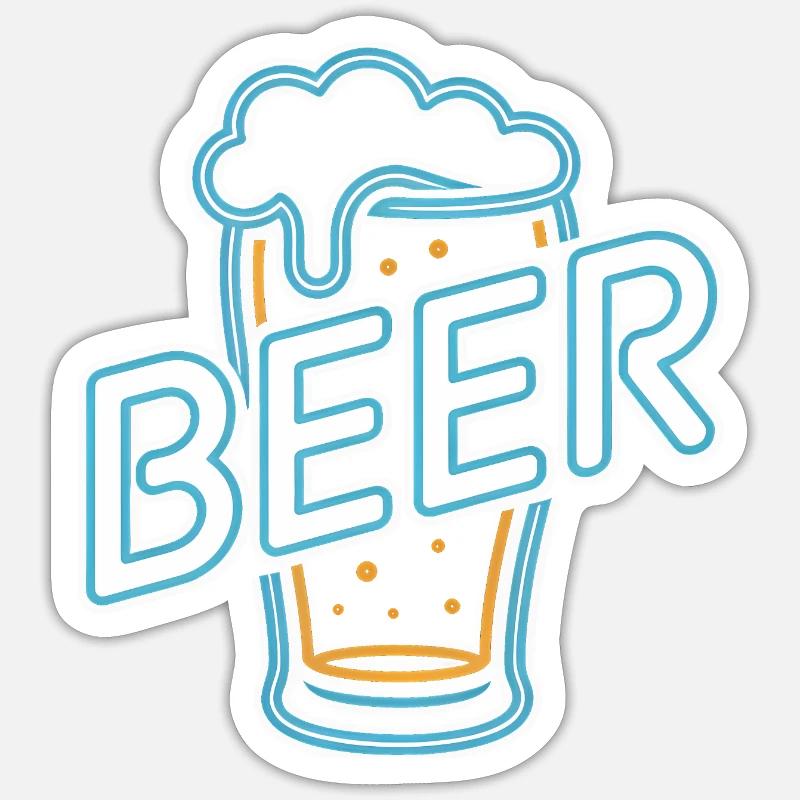 Bier – Cool Beer Logo - Sticker Größe S (10 x 10 cm) - Mattweiß