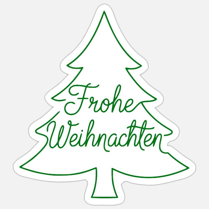 Merry Christmas Christmas Tree Modern - Sticker size S (10 x 10 cm) - white matte