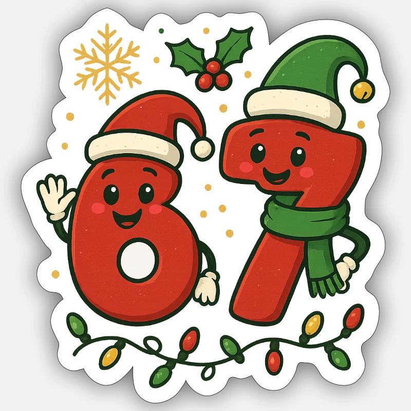 Fröhlicher Brainrot - Sticker Größe S (10 x 10 cm) - Mattweiß
