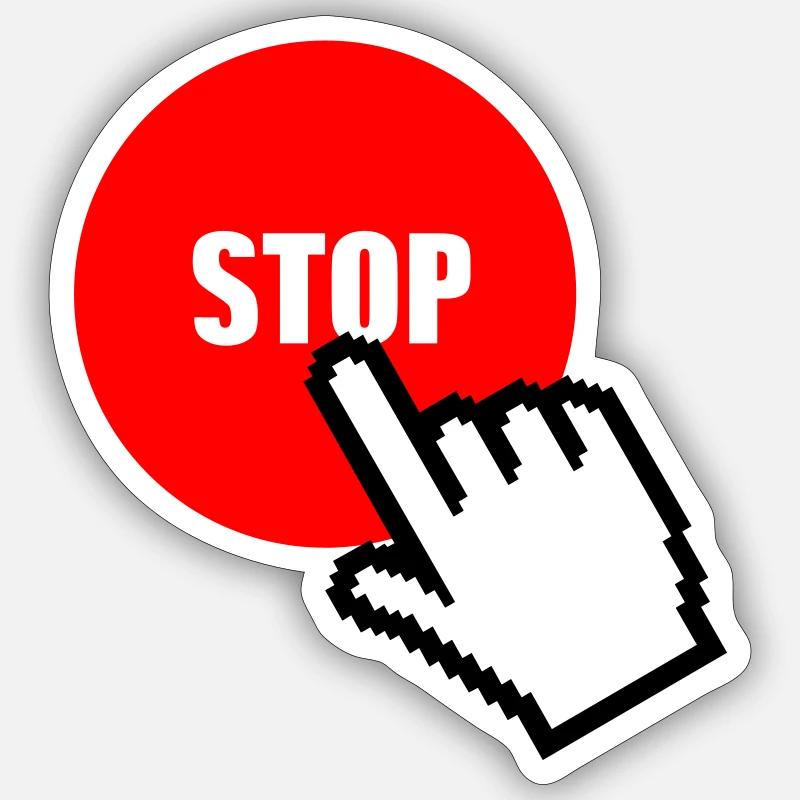 Stop - Sticker size S (10 x 10 cm) - white matte