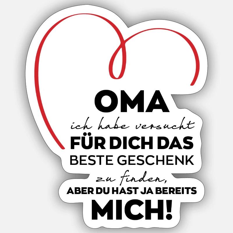 Oma Großmutter lustiges Geschenk - Sticker Größe S (10 x 10 cm) - Mattweiß