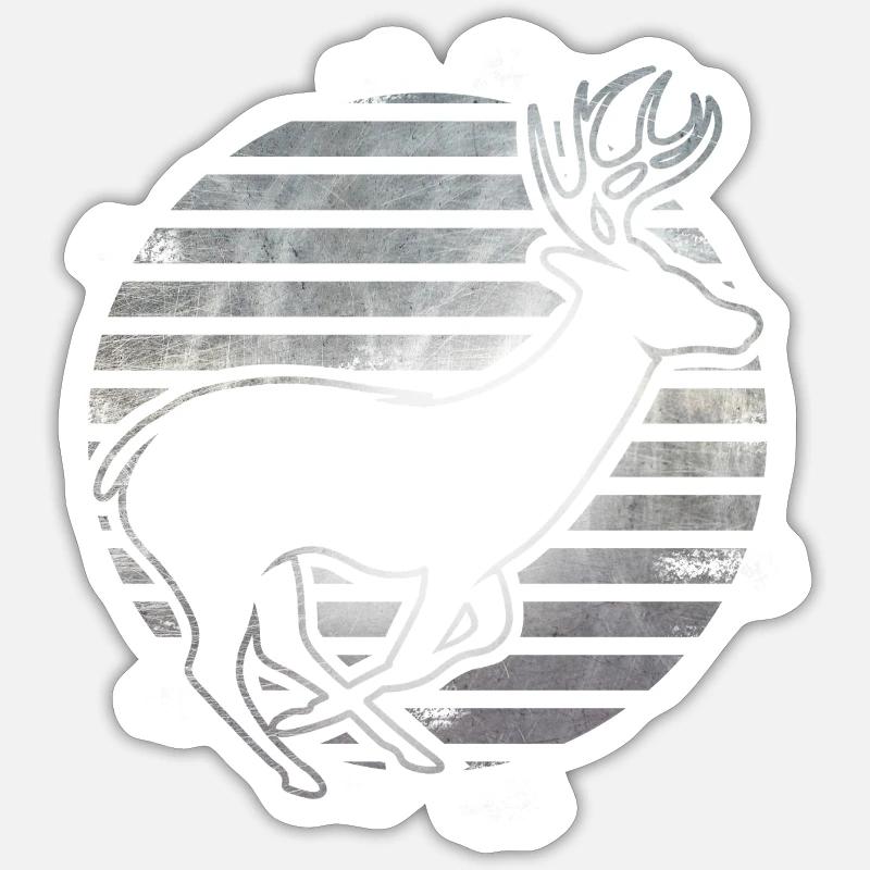 chevreuil - Sticker taille S (10 x 10 cm) - blanc mat