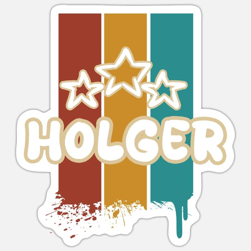 Holger Holger - Sticker taille S (10 x 10 cm) - blanc mat