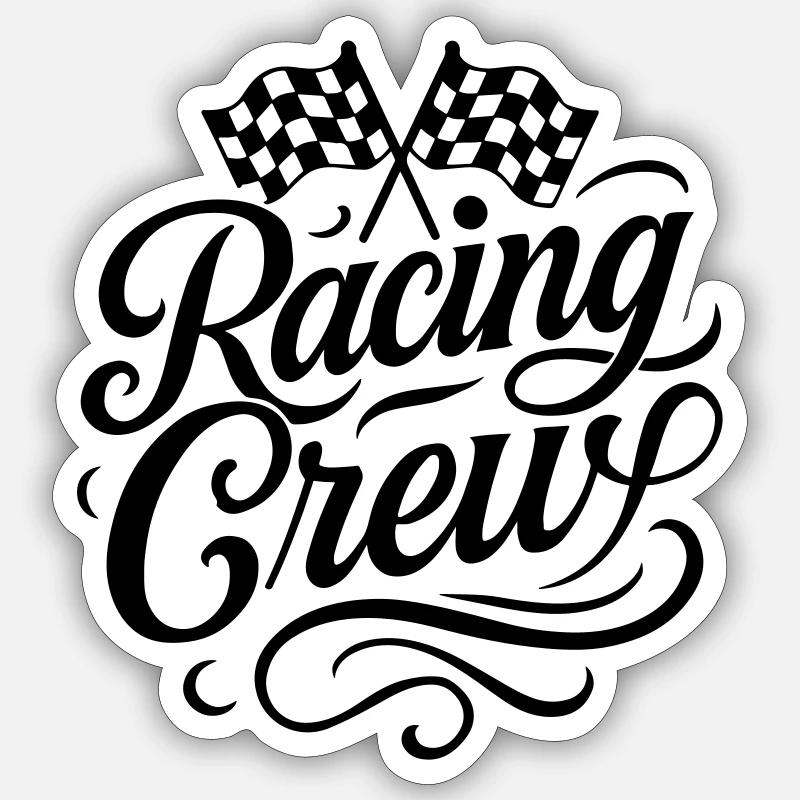 Racing Crew - Sticker size S (10 x 10 cm) - white matte