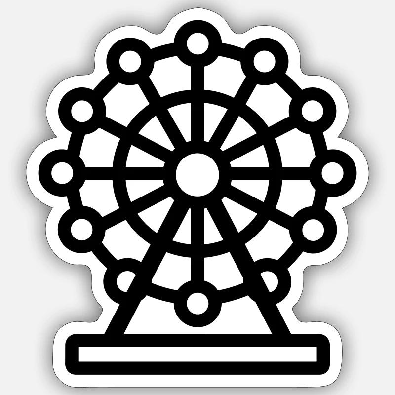 Riesenrad - Sticker Größe S (10 x 10 cm) - Mattweiß