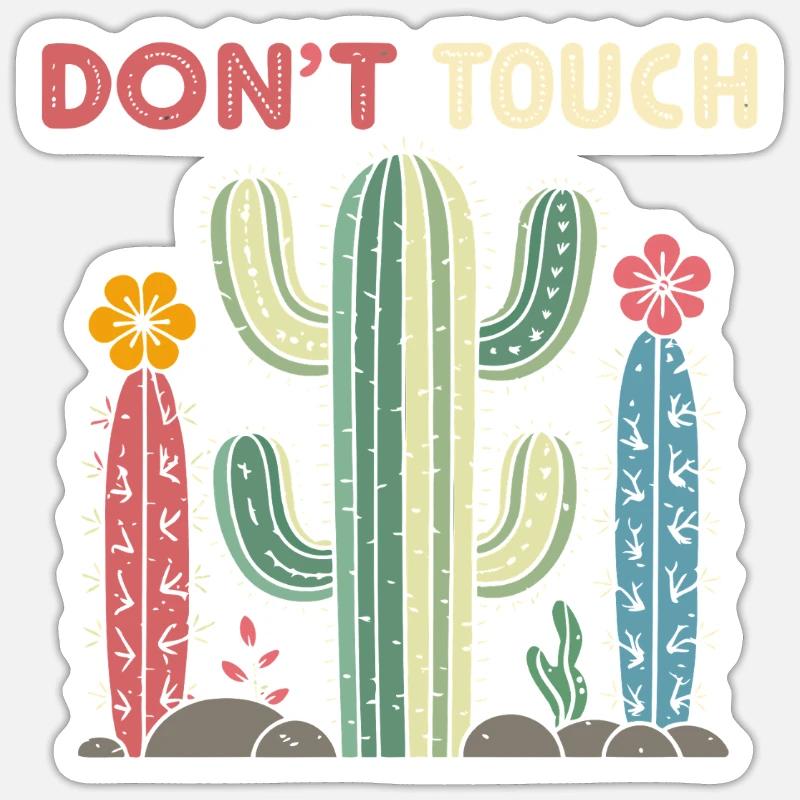 Cactus Do Not Touch - Sticker size S (10 x 10 cm) - white matte