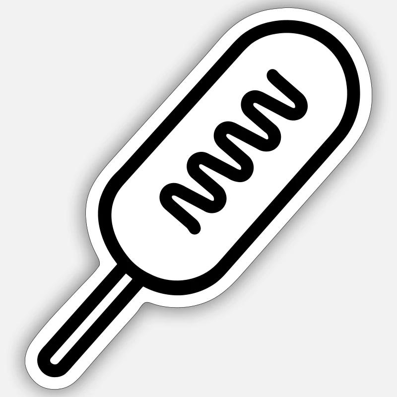 corn dog Sticker size S (10 x 10 cm)