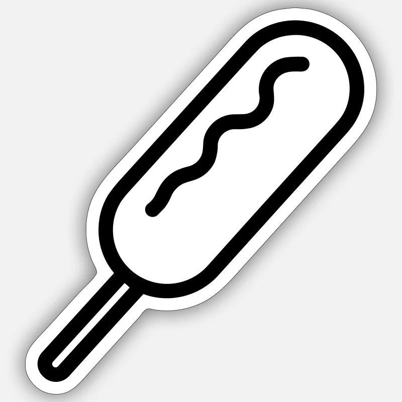 corn dog - Sticker size S (10 x 10 cm) - white matte