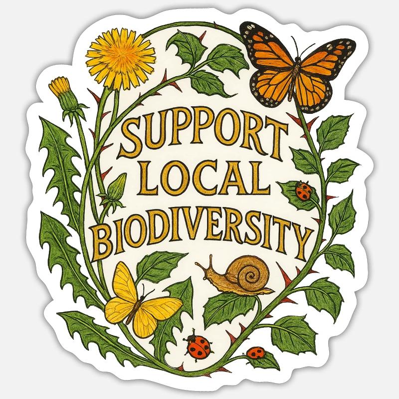 Support Local Biodiversity - Sticker size S (10 x 10 cm) - white matte
