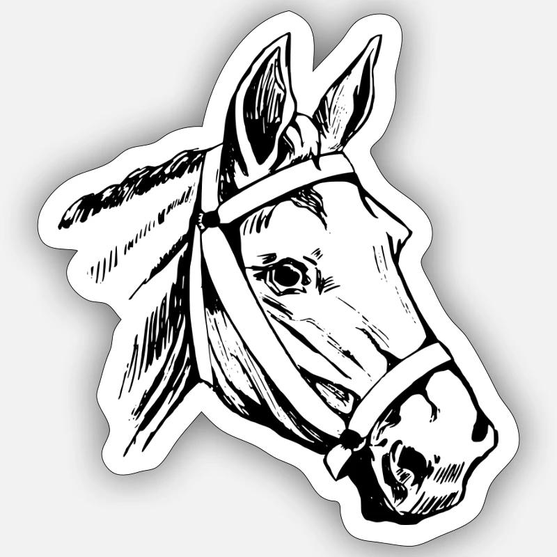 Tête d’animal - Sticker taille S (10 x 10 cm) - blanc mat