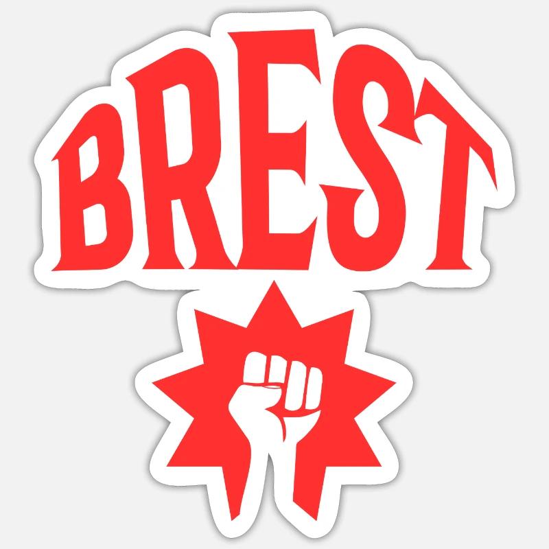 Brest - Sticker size S (10 x 10 cm) - white matte