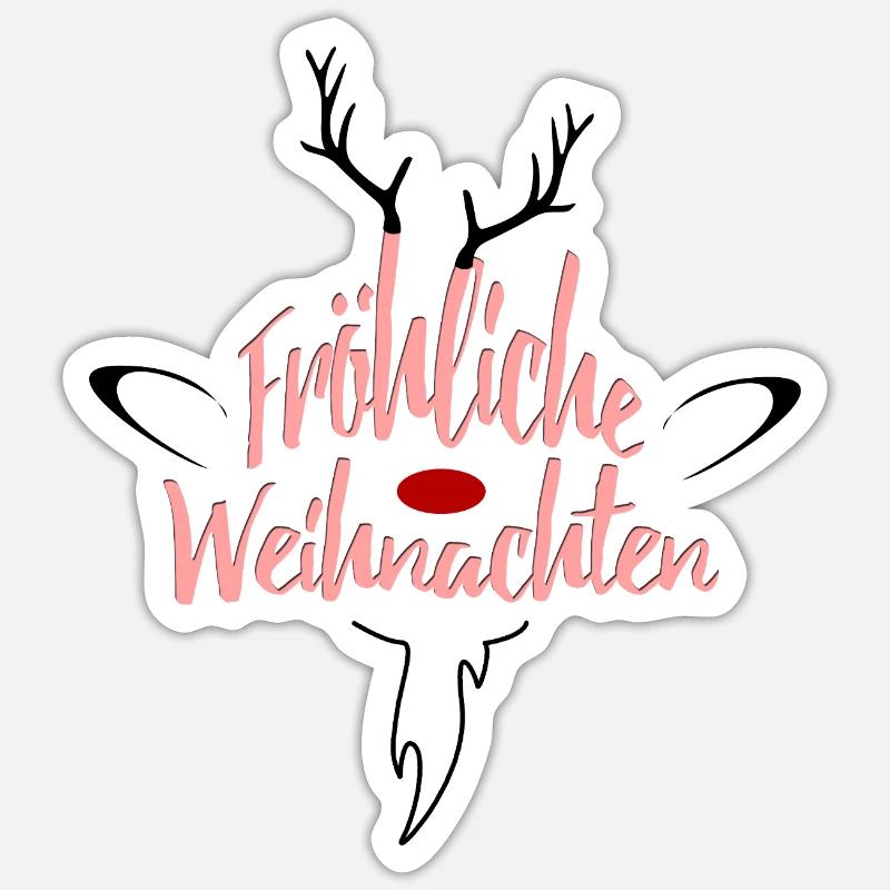 Écriture Rosé de Joyeux Noël - Sticker taille S (10 x 10 cm) - blanc mat