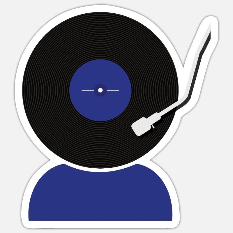 Tête de disque vinyle - Sticker taille S (10 x 10 cm) - blanc mat