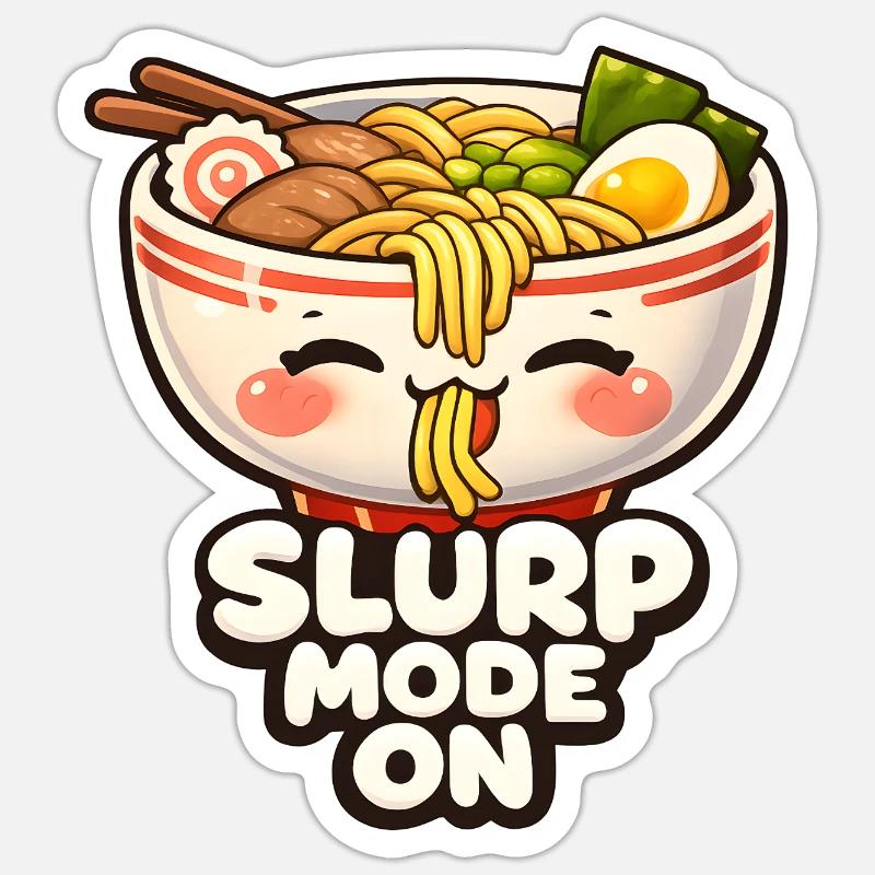 Mode Aspiration de Ramen Activé - Sticker taille S (10 x 10 cm) - blanc mat