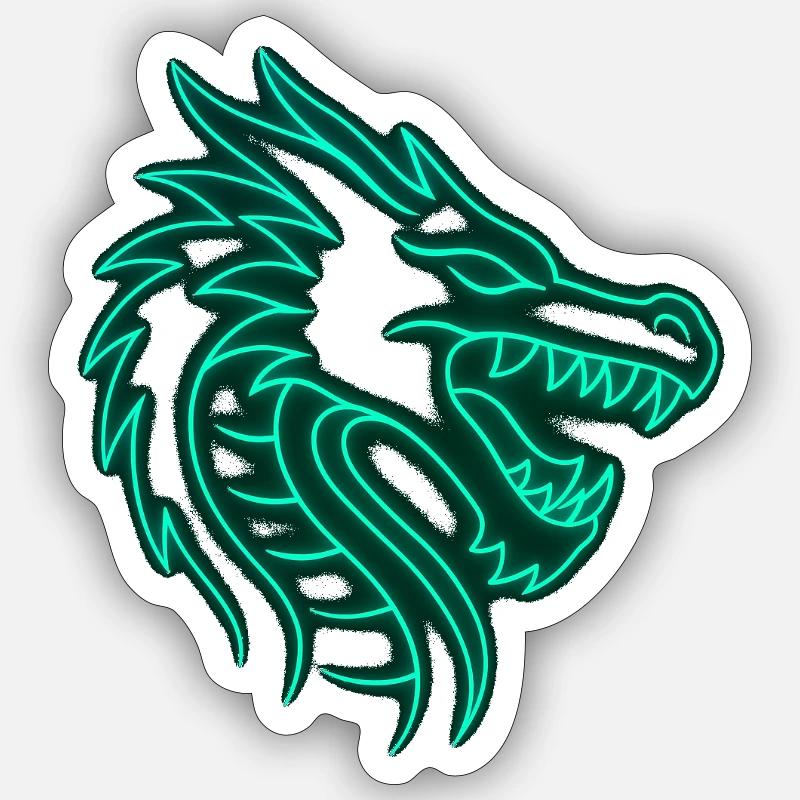 Conception du Neon Dragon Sticker taille S (10 x 10 cm)