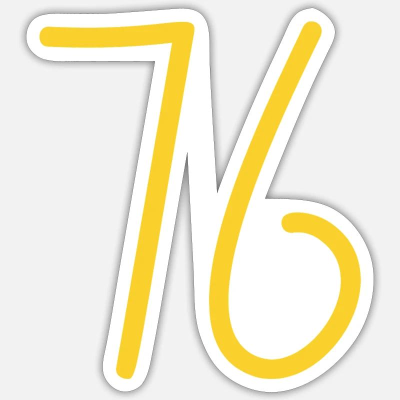 76 - Sticker Größe S (10 x 10 cm) - Mattweiß