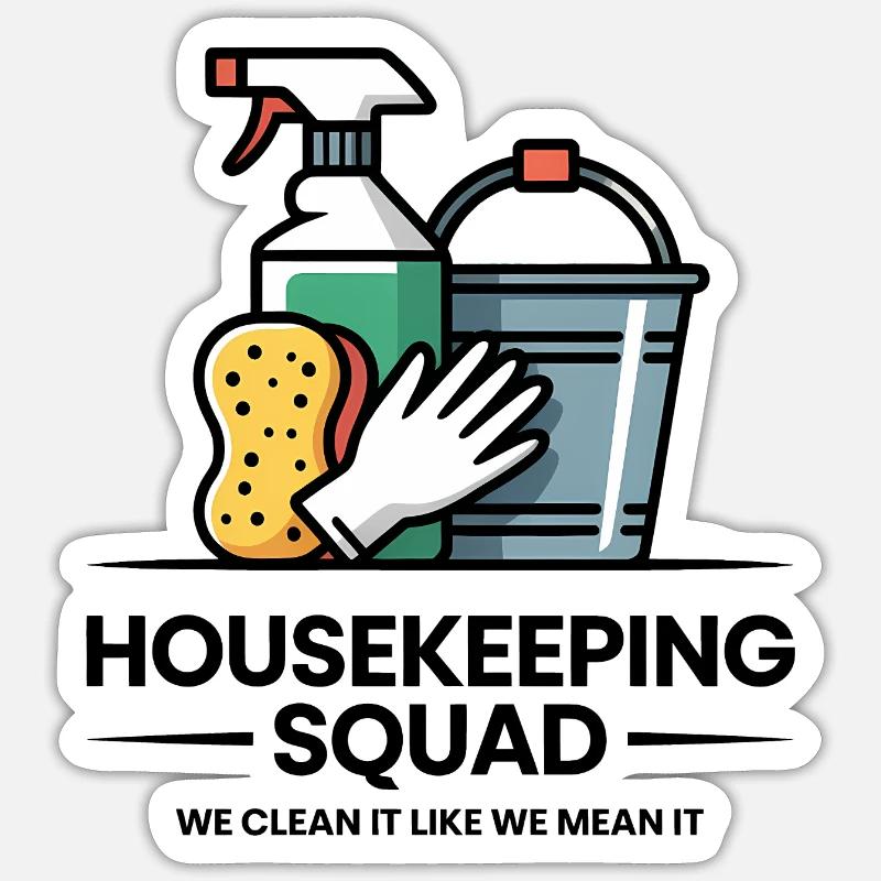 Funny Cleaning Design Sticker size S (10 x 10 cm)