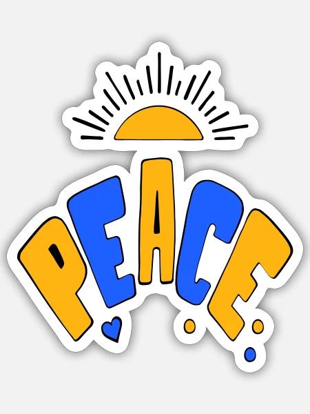 Peace - Sticker size S (10 x 10 cm) - white matte