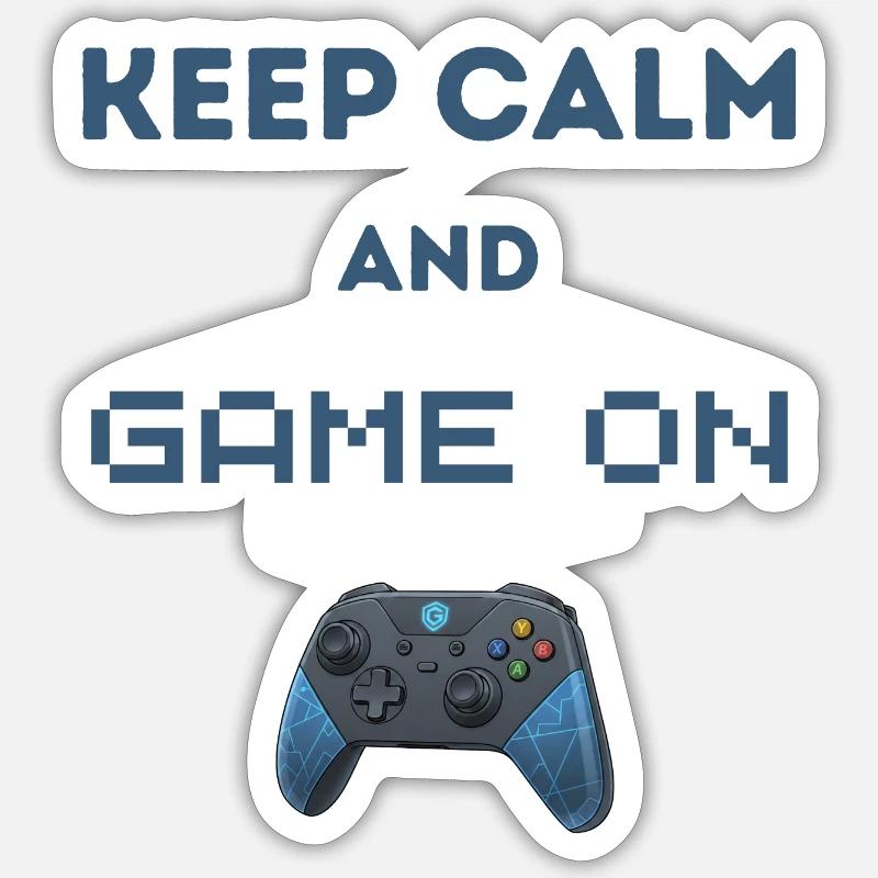 Keep Calm And Game On Sticker Größe S (10 x 10 cm)