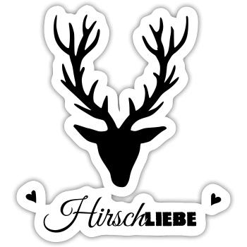 HirschLIEBE par les biens célestes - Sticker taille S (10 x 10 cm) - blanc mat - Devant