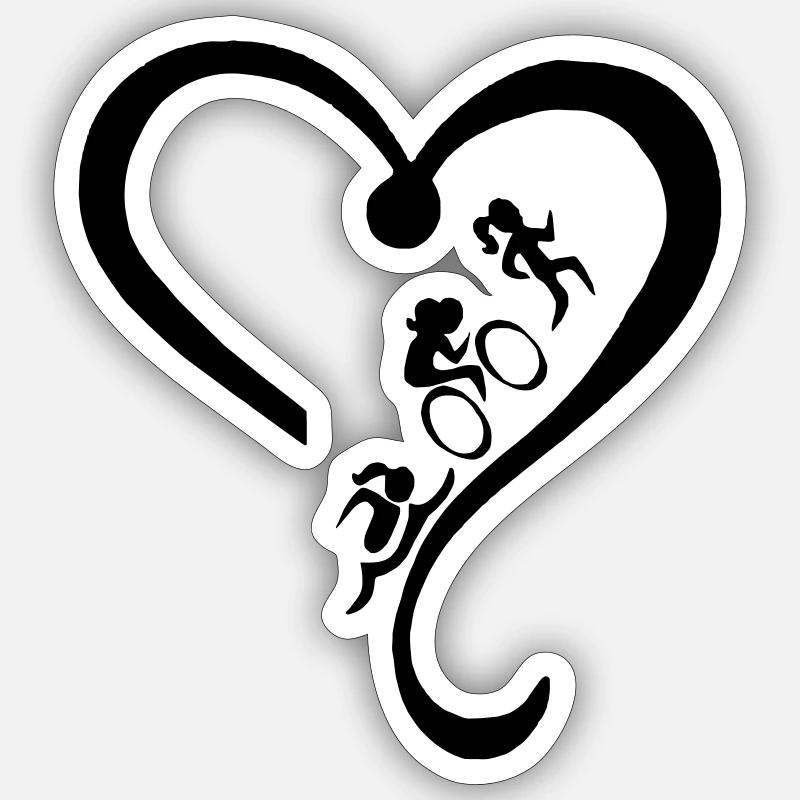 Triathlon-holic - Sticker taille S (10 x 10 cm) - blanc mat
