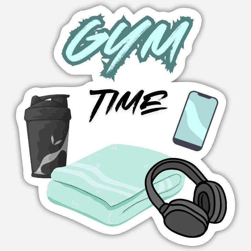 Temps de gym - Sticker taille S (10 x 10 cm) - blanc mat