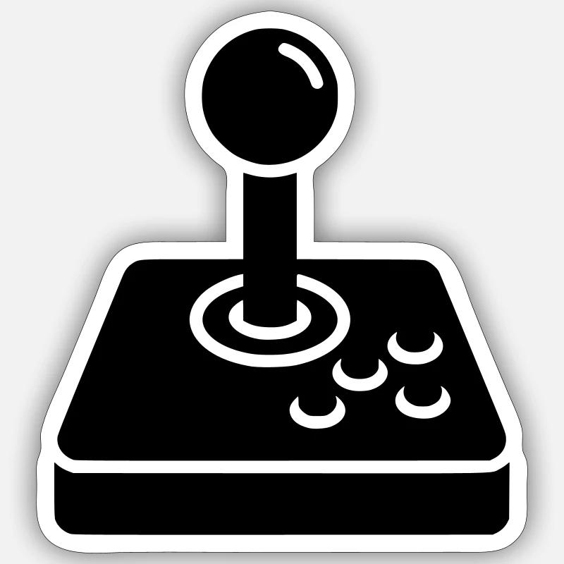 Retro Joystick Arcade Icon - Sticker size S (10 x 10 cm) - white matte