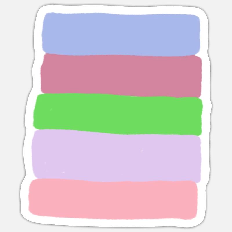 Pastel Stripe Stack - Sticker size S (10 x 10 cm) - white matte