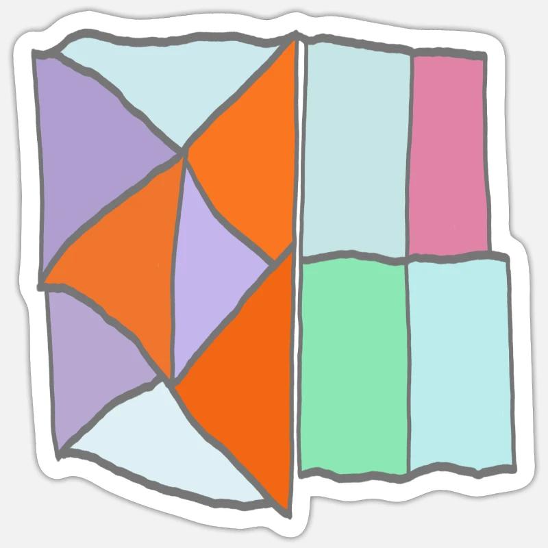 Geometrisches Patchwork-Mosaik - Sticker Größe S (10 x 10 cm) - Mattweiß