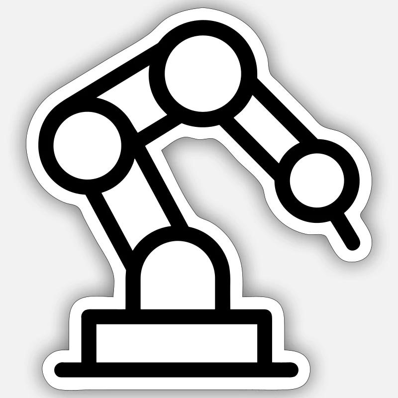 robotic arm - Sticker size S (10 x 10 cm) - white matte