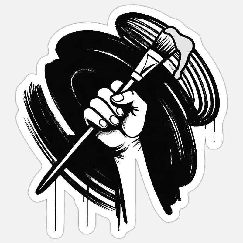 PAINT IT BLACK - black & white - Sticker size S (10 x 10 cm) - white matte