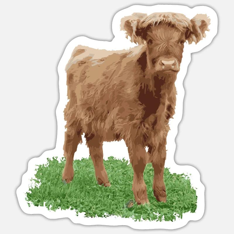 Praline the heifer - Sticker size S (10 x 10 cm) - white matte
