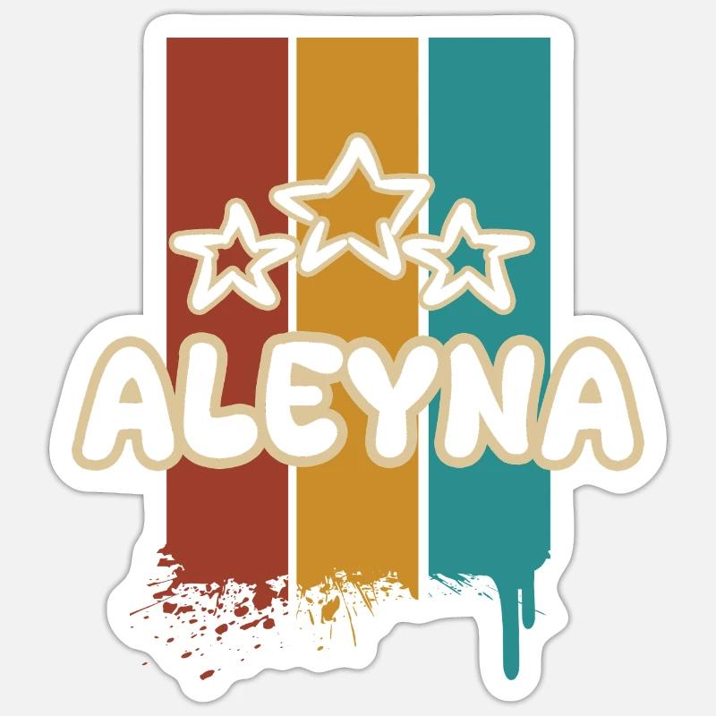 Aleyna als Geschenkidee - Sticker Größe S (10 x 10 cm) - Mattweiß