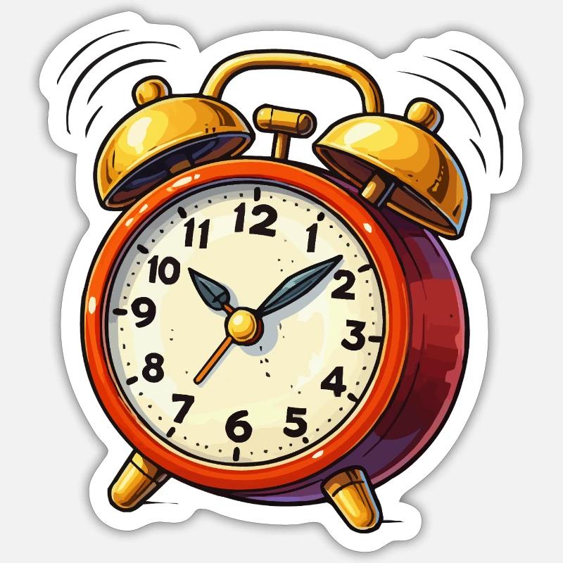 Alarm Clock Comic Clock Sticker size S (10 x 10 cm)