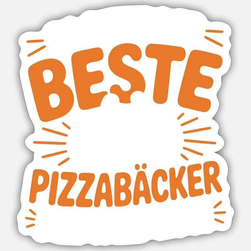 Pizzabäcker Geschenkidee - Sticker Größe S (10 x 10 cm) - Mattweiß