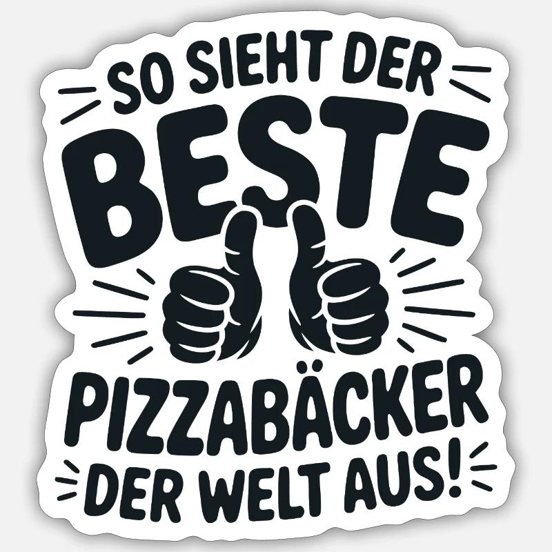 Pizzabäcker Geschenkidee Sticker Größe S (10 x 10 cm)