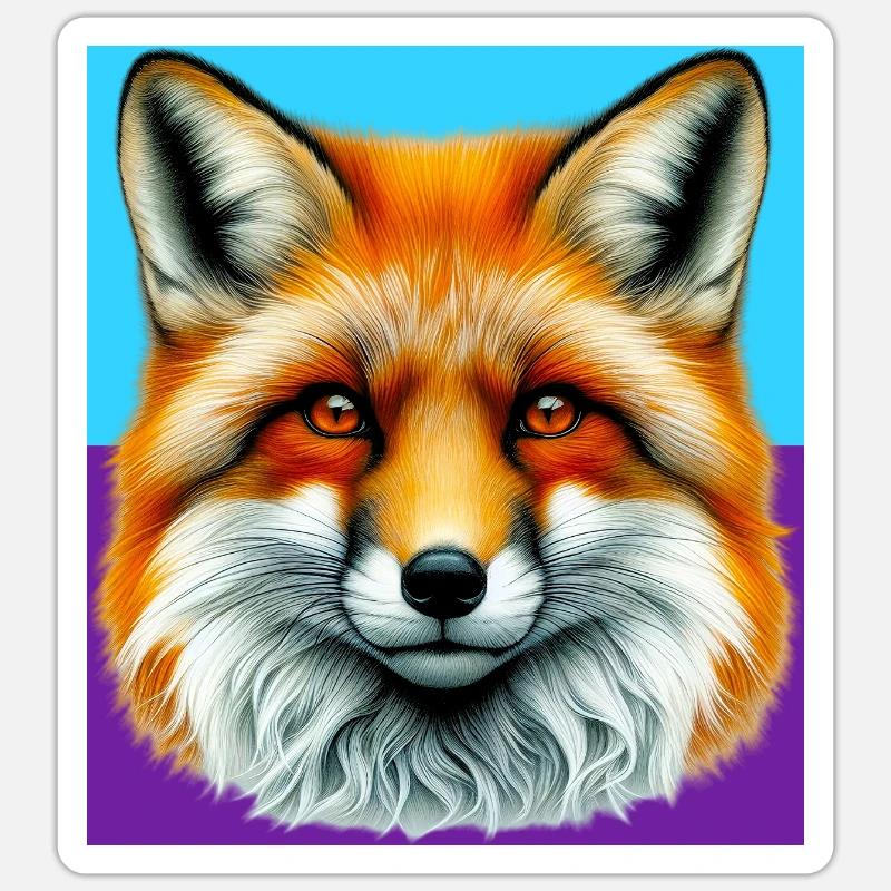 Fuchs - Sticker Größe S (10 x 10 cm) - Mattweiß