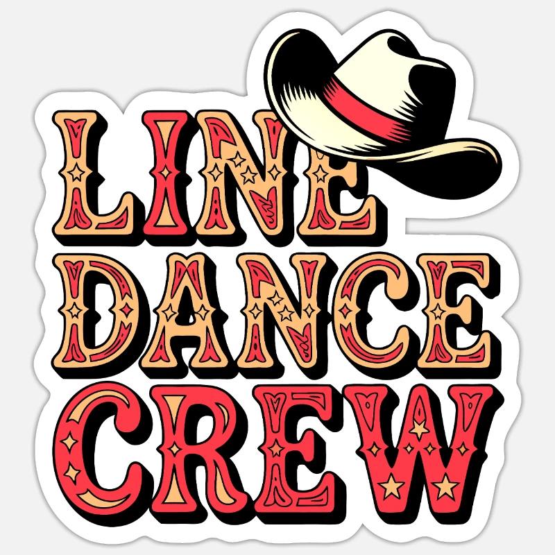 Équipe de danse en ligne - Sticker taille S (10 x 10 cm) - blanc mat