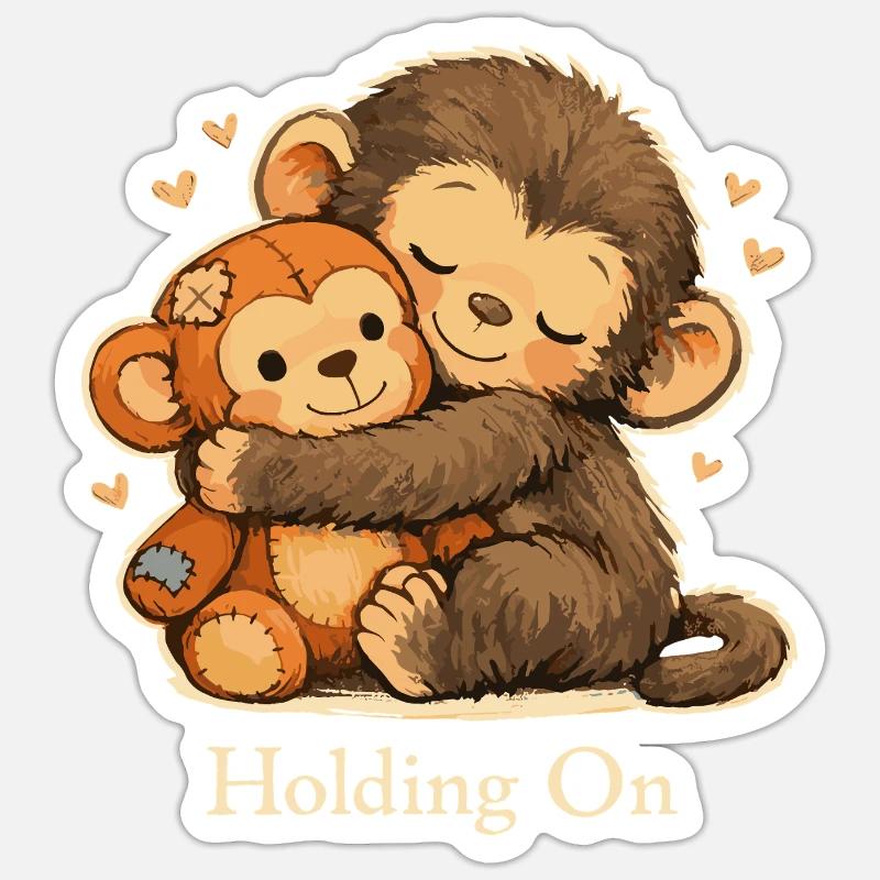 Anxious Monkey Emotional Support Sticker size S (10 x 10 cm)