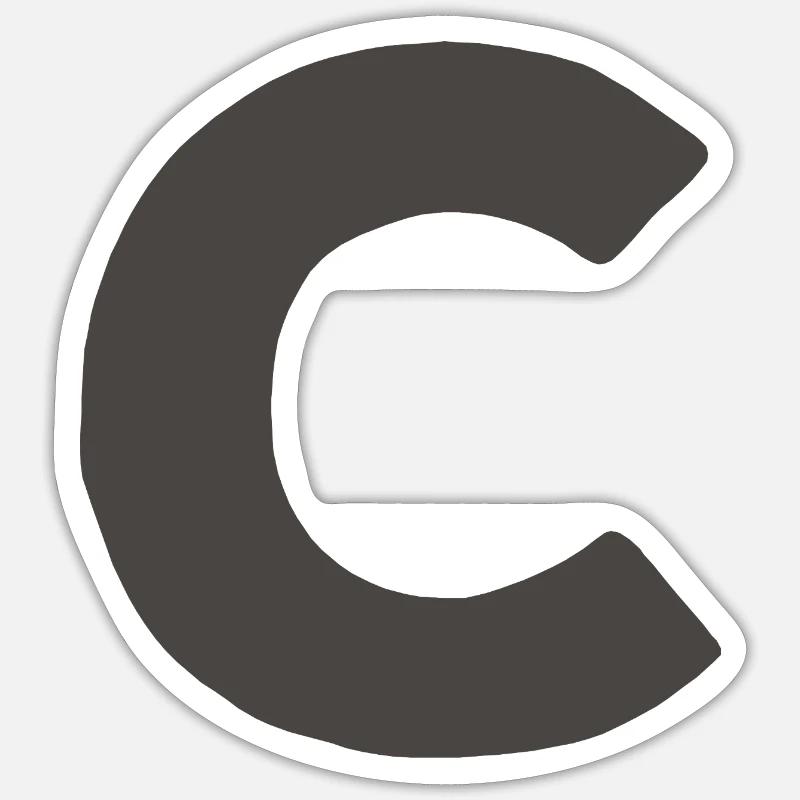 Minimal Letter C Bold Monogram Typography Sticker size S (10 x 10 cm)