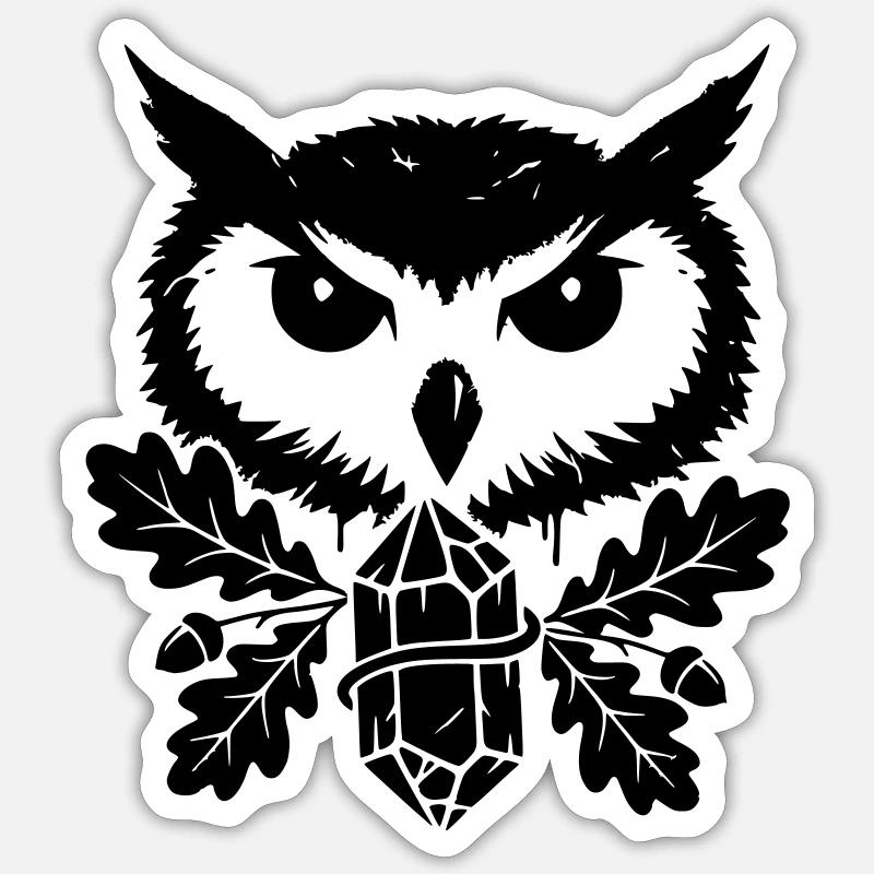 Fantasy Eule Kristall Tattoo Sticker Größe S (10 x 10 cm)