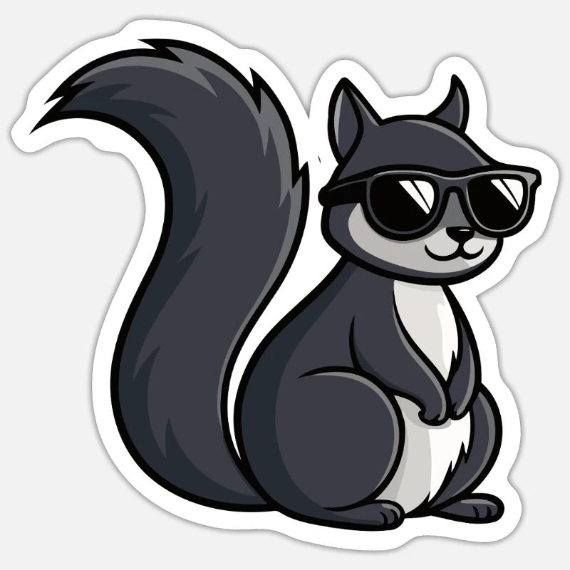 Coole Eichhörnchen-Dunkle Brille Sticker Größe S (10 x 10 cm)