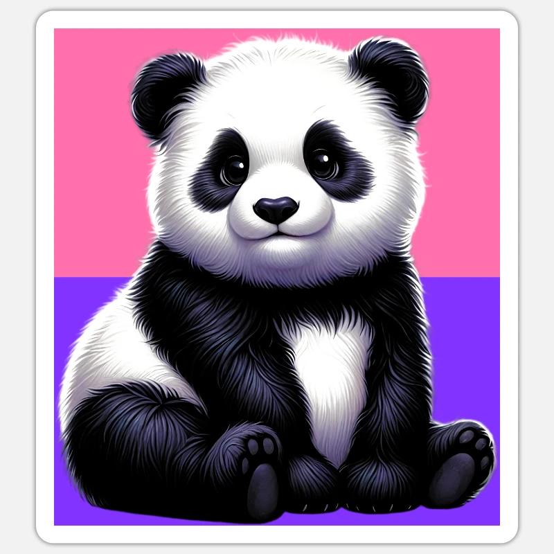panda - Sticker taille S (10 x 10 cm) - blanc mat