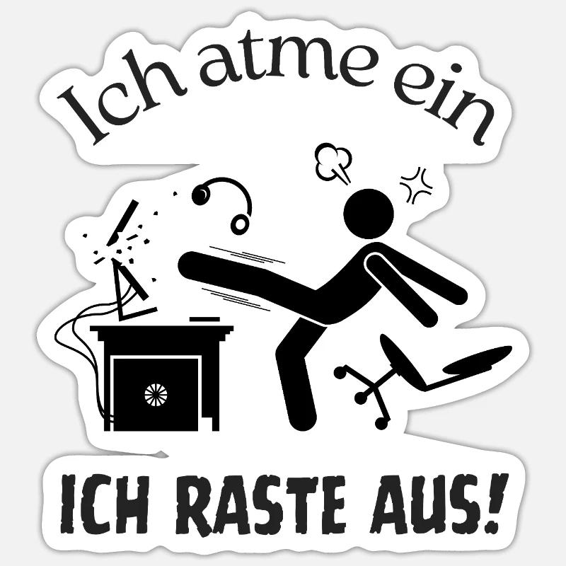 Frust im Büro - Keep calm Sticker Größe S (10 x 10 cm)