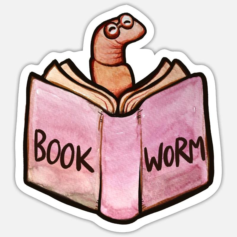 Bookworm Reader: Pink Open Book Sticker Größe S (10 x 10 cm)