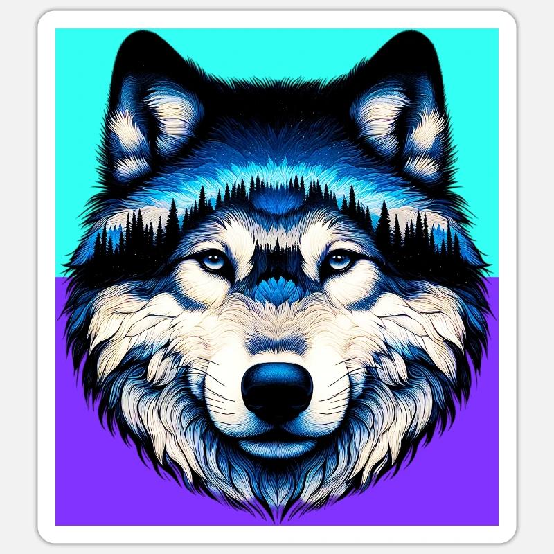 Wolf - Sticker size S (10 x 10 cm) - white matte
