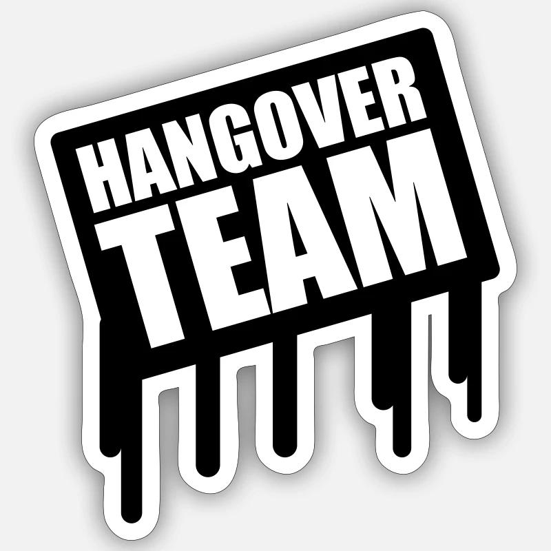 Hangover Team - Sticker size S (10 x 10 cm) - white matte