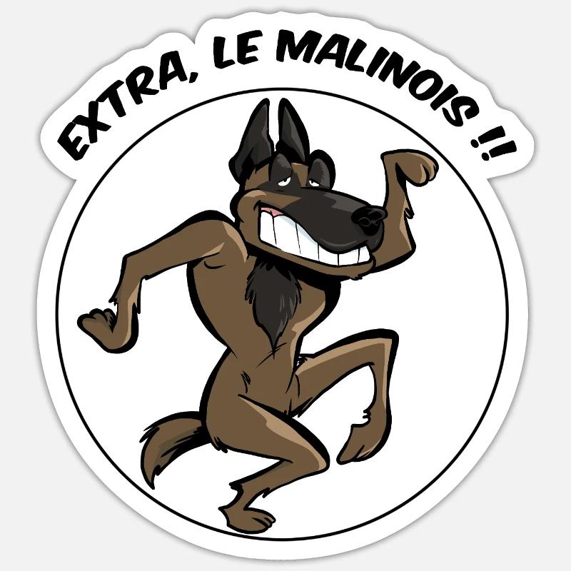 Extra, le malinois ! Sticker taille S (10 x 10 cm)